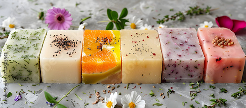 diy homemade soap bar with fruits and flowers