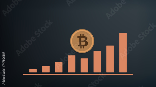 Bitcoin uptrend graph, future of money, background picture (ID: 747806387)