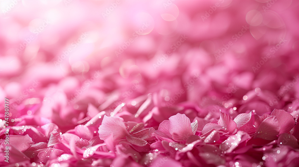 Fototapeta premium Soft Pink Petal Bokeh Background: Delicate Floral Petals Creating a Bokeh Effect, Perfect for Wallpaper, Backdrop, or Background Use