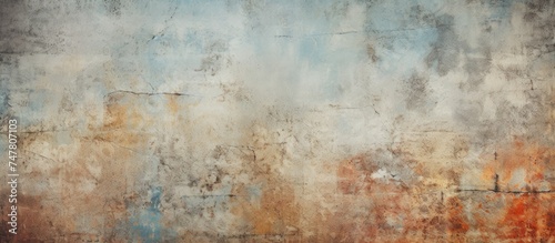 A weathered and rusted wall stands in the foreground, with the vibrant blue sky filling the background. The contrast between the decay of the wall and the clear sky creates a striking visual impact.