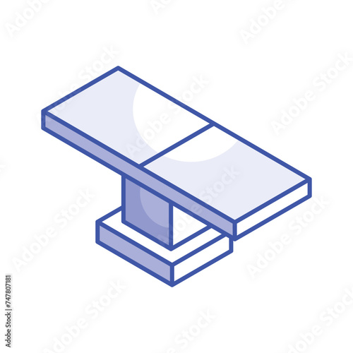 An amazing isometric vector of stretcher, hospital bed icon