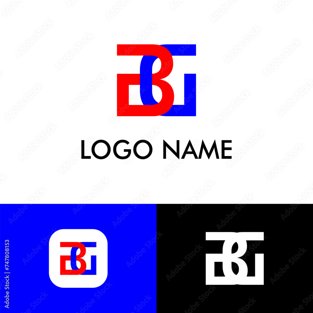 Fototapeta premium Simple BD logo design. Suitable for : shop, app, office. etc