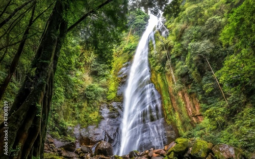 Travel the highest waterfall in Chiangmai Mae-pan waterfall rainy season forest at Doi intanon