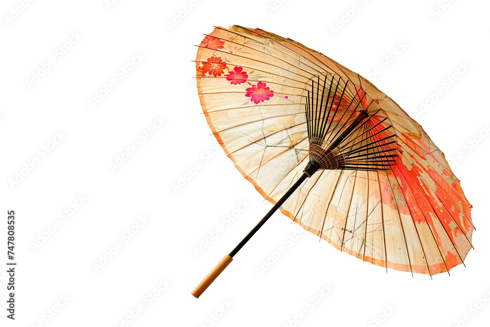 Wagasa Umbrella On Transparent Background.