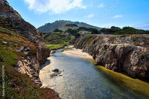 Shallow Waters of the Soberanes Creek in Garrapata State Park, California photo