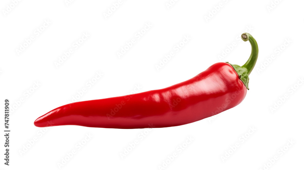 chilli pepper vegetable for cooking the food spicy, Realistic Portrait Isolated On Transparent Background.