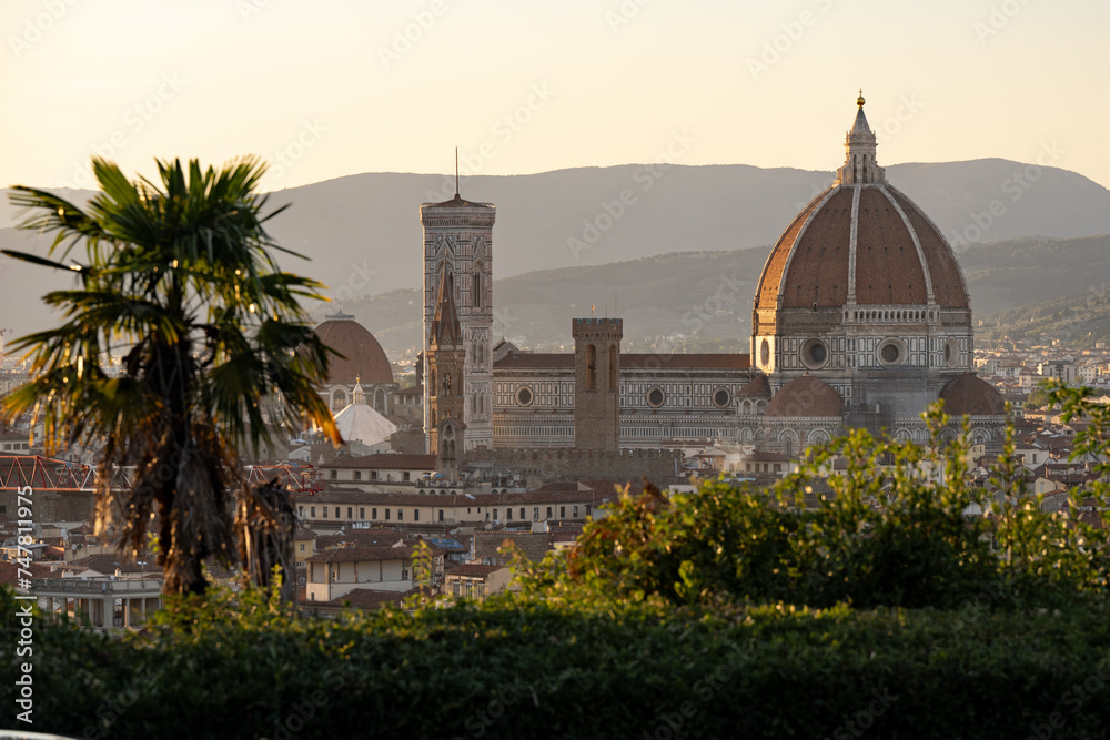 Naklejka premium View of the Brunelleschi Dome from Piazzale Michelangelo