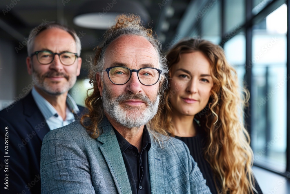 close-up of Portrait of a confident business team in a sleek, modern office, professional and stylish close-up of Portrait of a confident business team in a sleek, modern office, professional and stylish