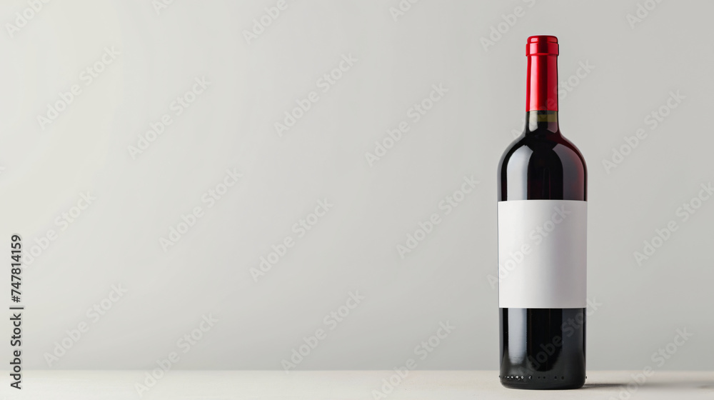 red wine bottle with blank label mock up isolated on white background, concept design in product development red wine bottle with blank label mock up isolated on white background, concept design in product development