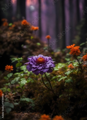 a beautiful flower in the forest 