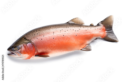 fresh salmon isolated on the white background photo