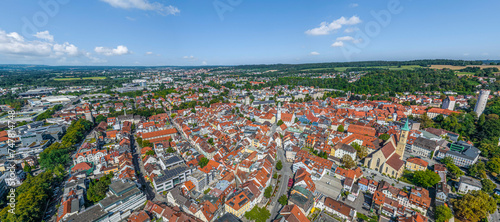 Ravensburg in Oberschwaben aus der Luft, Ausblick über den historischen Stadtkern