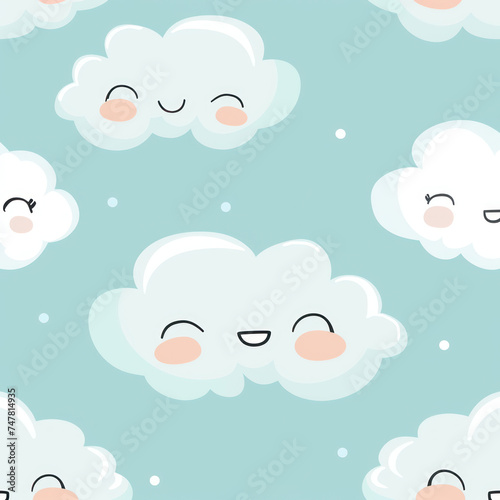 Cute cloud illustrations for background decoration © Nisit