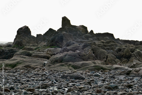 Foto Panoramic view of the tidal zone in Jersey