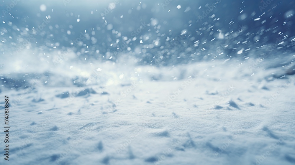 Obraz premium Captivating Winter Scene: Canon RF 50mm f/1.2L USM Shot of Serene Snowfall Blanketing Scenic Snowdrifts