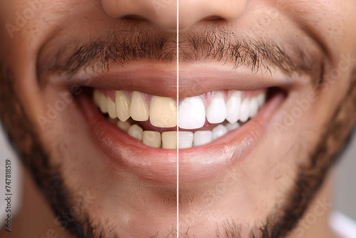 dental whitening, Before and after dental whitening close up radiant smile evolution transformation, close up of a person with a smile, white smile