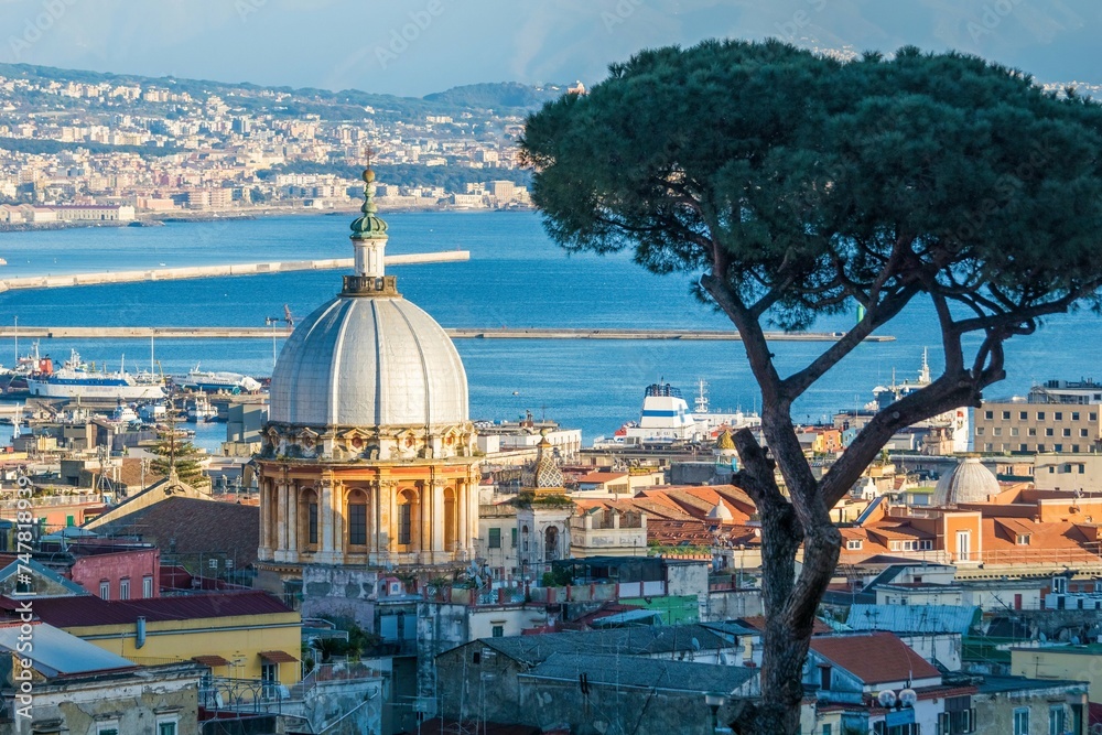 View of Naples with the Church of the Spirito Santo, Italy