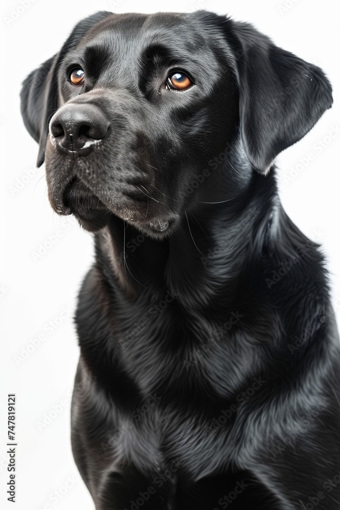 Isolated portrait of a Black Labrador Retriever dog Isolated portrait of a Black Labrador Retriever dog