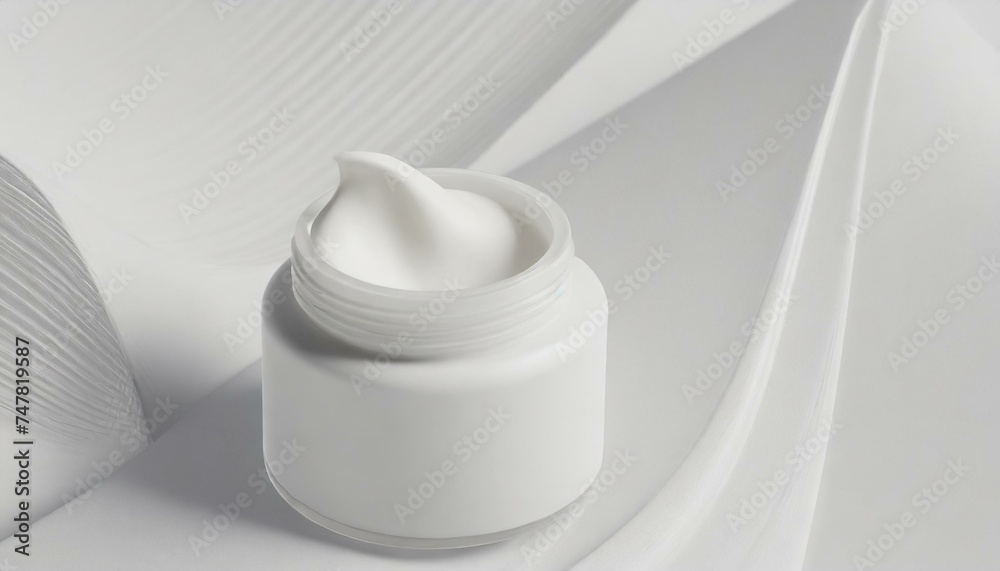 Cosmetic container containing white cream. mockup Cosmetic container containing white cream. mockup