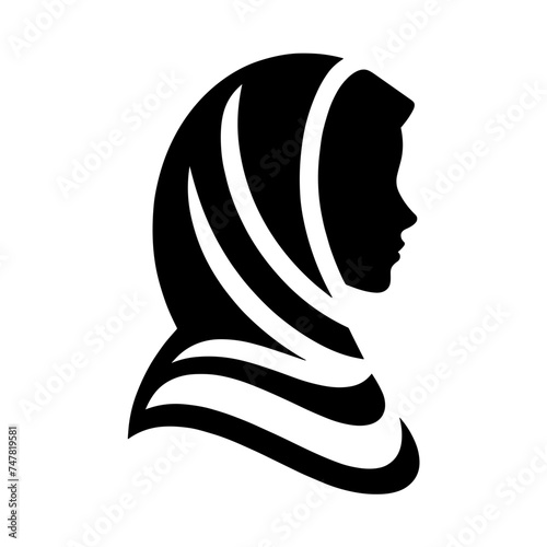"The 'Woman Hijab Icon' Is A Vector Graphic Portraying A Woman In Hijab, Symbolizing Islamic Fashion And Lifestyle, Combining Modesty And Modernity In Its Design."