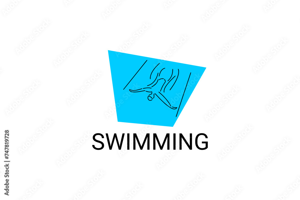 swimming sport vector line icon. An athlete is taking part in a swimming competition, sport pictogram, vector illustration. swimming sport vector line icon. An athlete is taking part in a swimming competition, sport pictogram, vector illustration.