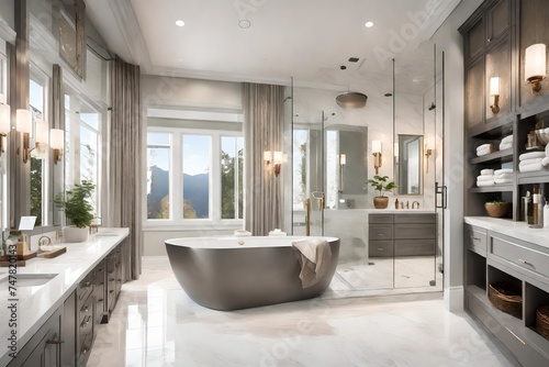 modern bathroom interior generated by AI technology