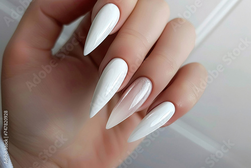 manicure and nails, hands with manicure, manicure and pedicure, Nails, trending  nail art nails, one hand, perfect fingers, perfect long nails photo