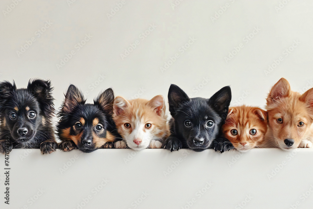 Group of Cute Kittens, Playful and Adorable Pet Interaction, Feline Friends Group of Cute Kittens, Playful and Adorable Pet Interaction, Feline Friends
