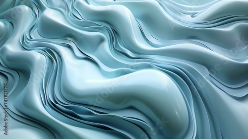 3D rendering of a blue wavy surface. The image is abstract and has a futuristic feel.