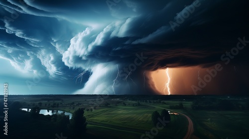 Dramatic Tornado & Lightning Storm: Night Sky Cataclysm with Canon RF 50mm f/1.2L USM