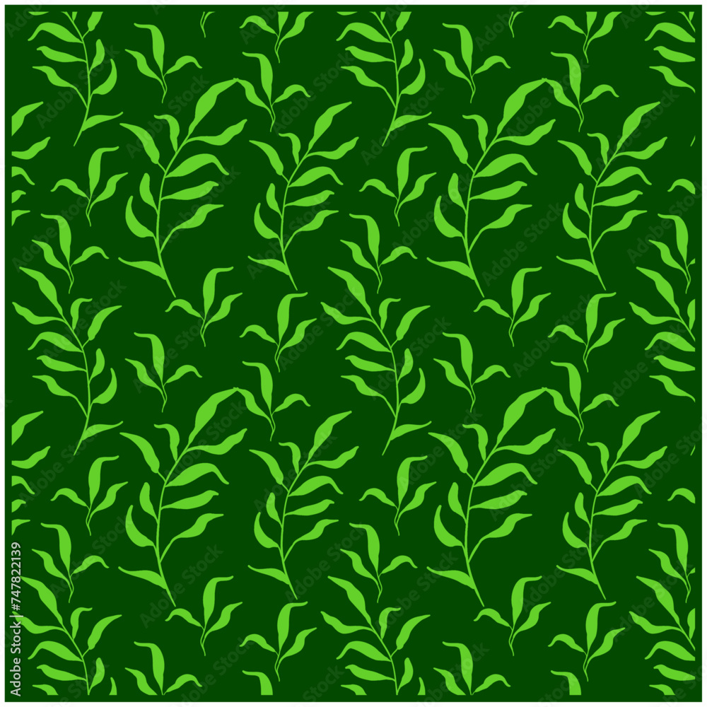 Fabric leaf Seamless pattern Background vector