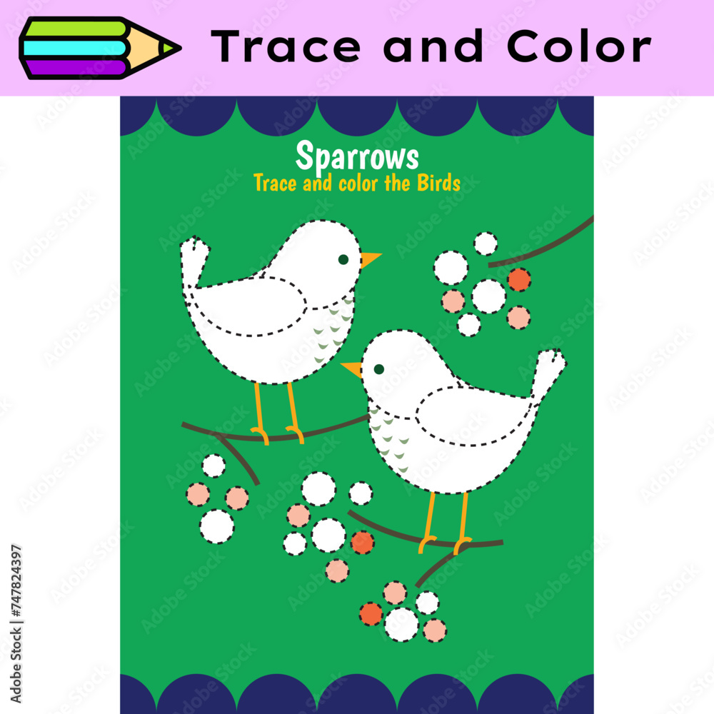 Pen tracing lines activity worksheet for children. Pencil control for