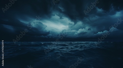 Enigmatic Darkness: Moody Ocean View with Haunted Clouds, Captured by Canon RF 50mm f/1.2L USM