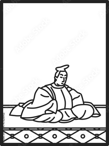 シンプル線画百人一首　春道列樹