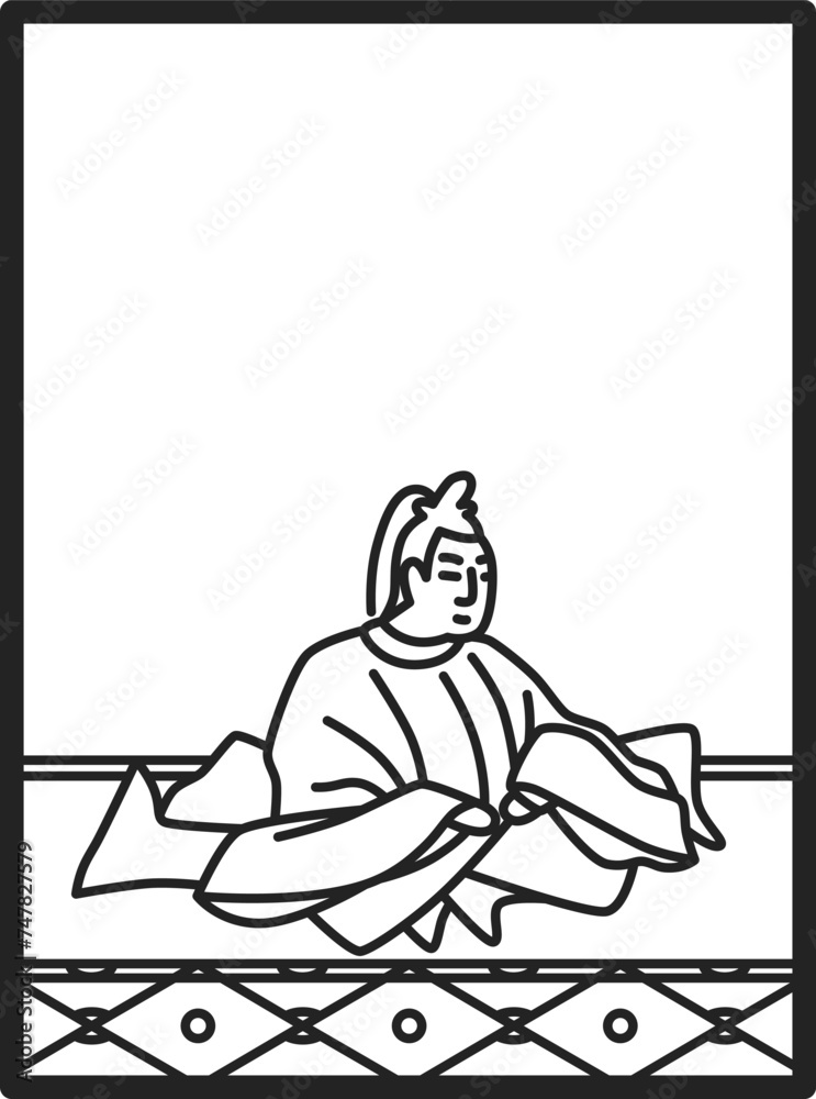 シンプル線画百人一首 紀友則 シンプル線画百人一首 紀友則