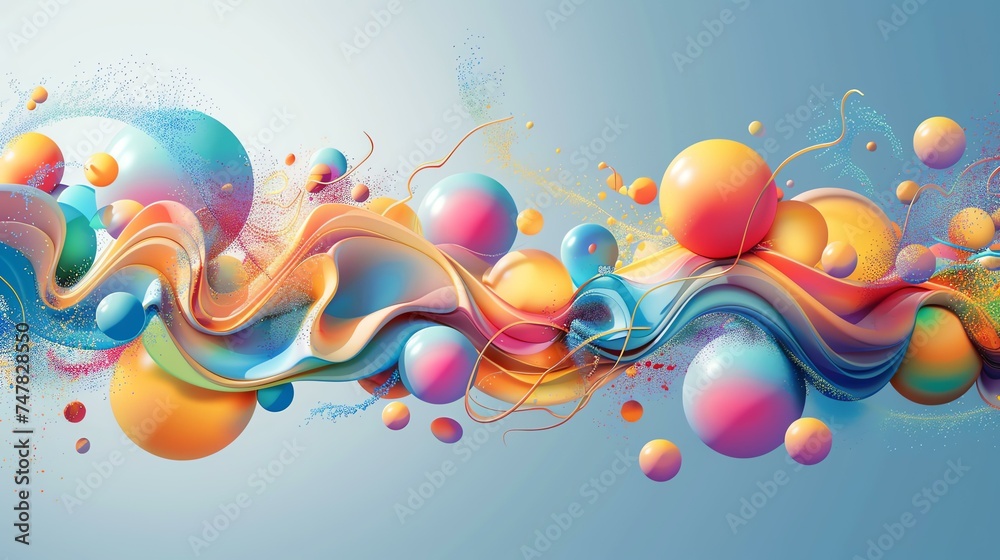 Abstract colorful gradient background with flowing liquid shapes. Futuristic trendy design.