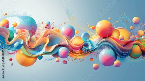 Abstract colorful gradient background with flowing liquid shapes. Futuristic trendy design.