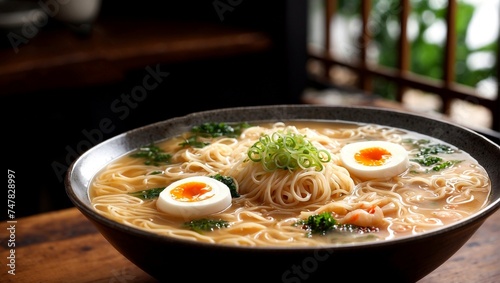 日本の卵入りラーメン