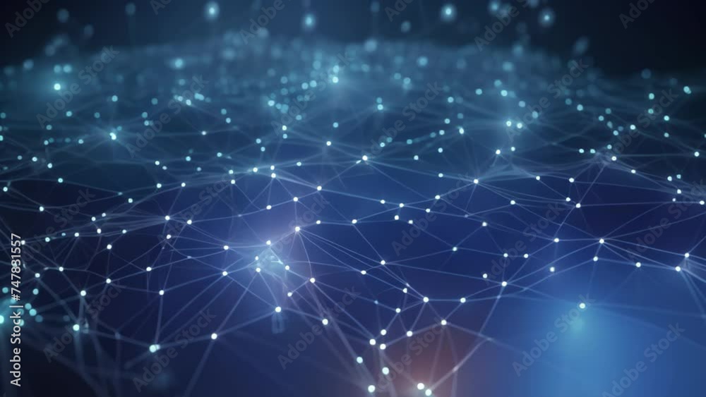 Global network connection on dark background. 3d rendering toned image, Information technology and Digital data visualization network system, AI Generated