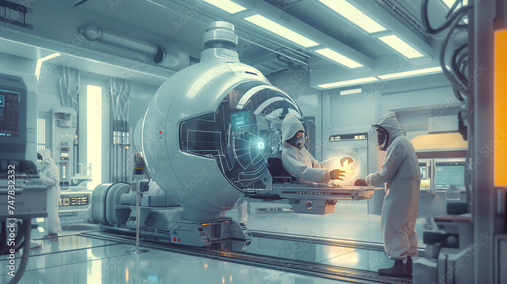 A modern laboratory. scientists are working on new technology. A modern laboratory. scientists are working on new technology.