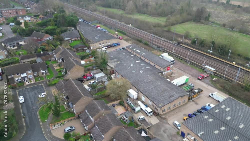 Most Beautiful High Angle View of Arseley Town of England UK. The Footage Was Captured During Cloudy and Rain Day. Most Beautiful High Angle View of Arseley Town of England UK. The Footage Was Captured During Cloudy and Rain Day.