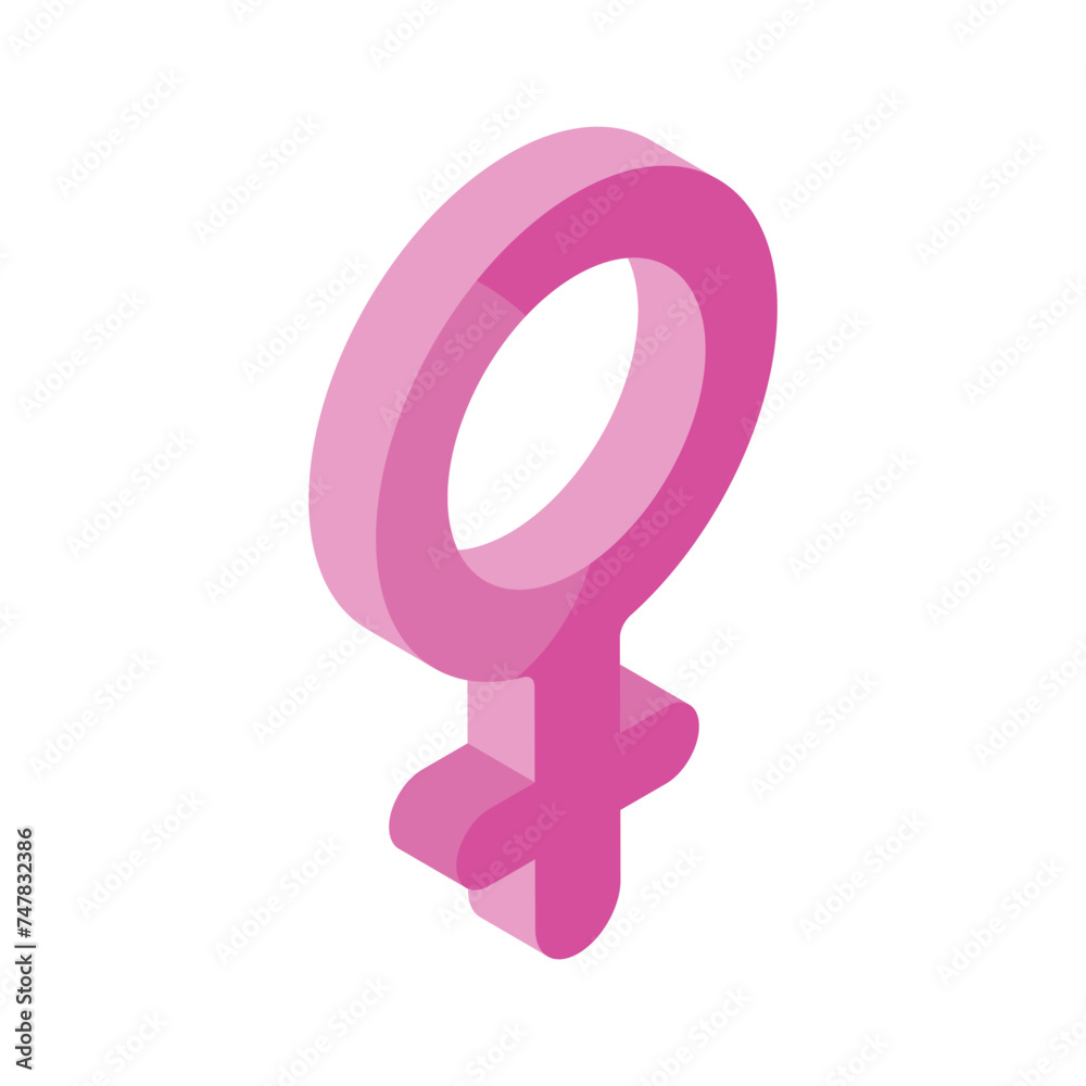 An amazing isometric icon of female symbol, masculine concept An amazing isometric icon of female symbol, masculine concept
