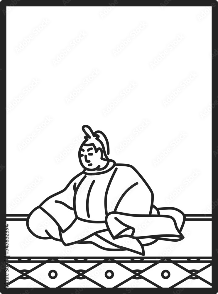 シンプル線画百人一首 中納言朝忠 シンプル線画百人一首 中納言朝忠