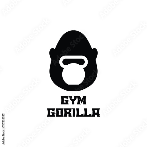 Gym gorilla logo icon vector