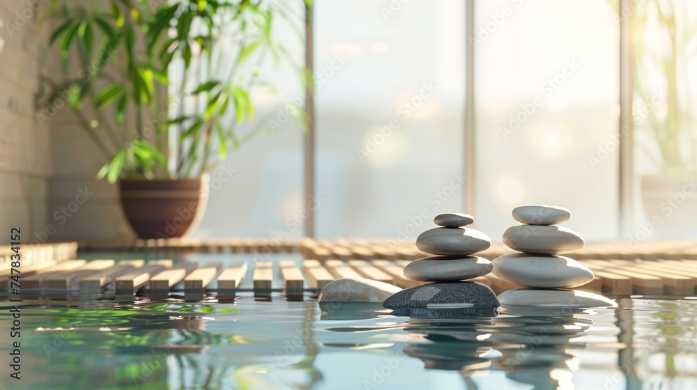 interior relaxation spa and yoga room bright spa area with relaxing water, stones, and a yoga-inspired environment for use on a website interior relaxation spa and yoga room bright spa area with relaxing water, stones, and a yoga-inspired environment for use on a website