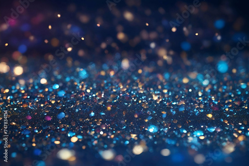 Wallpaper Mural bright bokeh on dark blue background Torontodigital.ca