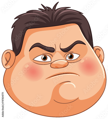 Vector illustration of a displeased cartoon man