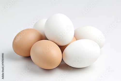 Freshly Laid White Eggs - Pure & Simple. A Close-up Shot of White Eggs on White