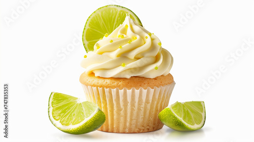 Key Lime Cupcake isolated on Transparent Background, PNG Format © FS Stock