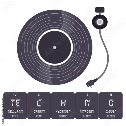 Techno turntable periodic table fun with science design